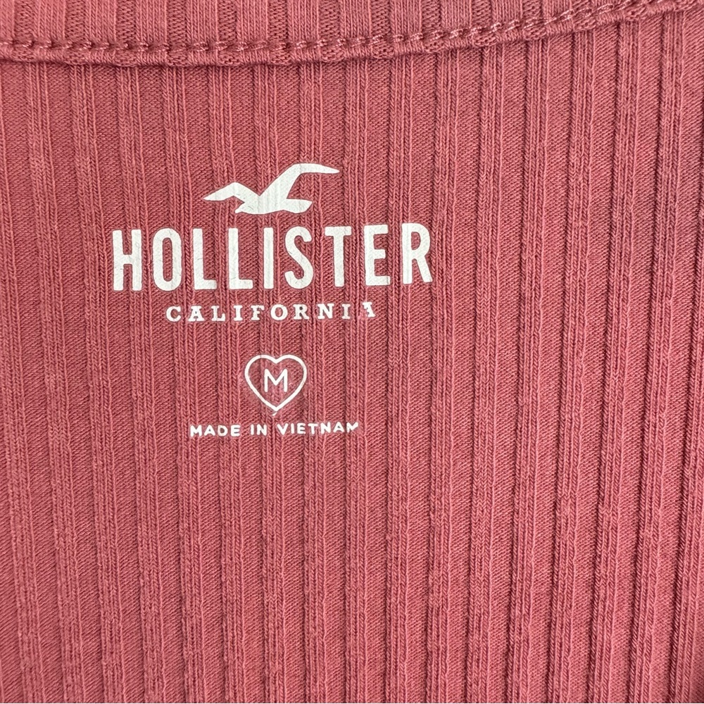 Hollister‎ Henley Button Down V-Neck Long Sleeve Shirt Medium Mauve Pink - Picture 7 of 12